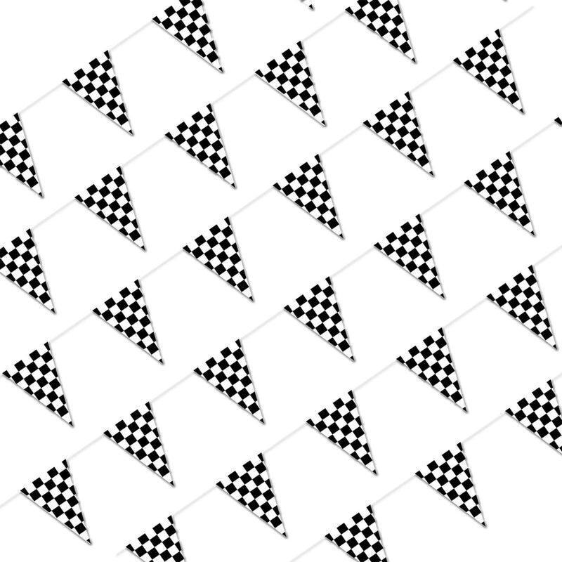 100Ft Black And White Checkered Flag Banner Racing Birthday Decoration