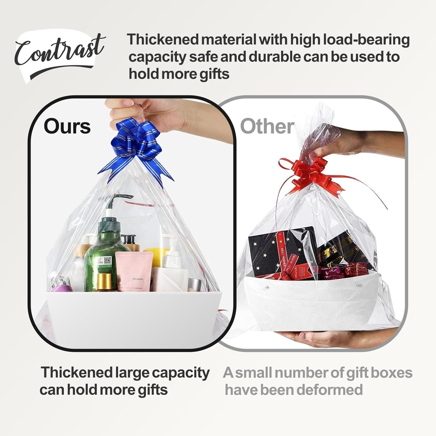 Baskets For Gifts Empty - Gift Baskets Empty To Fill Kit - White Basket Cardboard To Fill Bulk 5 Pack For Holiday, Birthday, Christmas, Valentines Day And Any Occasion