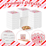 50 Pcs Valentines Day Mini Pizza Boxes Bulk 3.5 * 3.5 * 0.8 Inch White Pizza Boxes With Stickers For Christmas Party Favors Diy