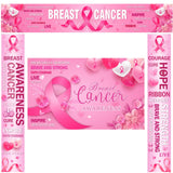 4 Pcs Breast Cancer Awareness Banner Decorations, Pink Ribbon