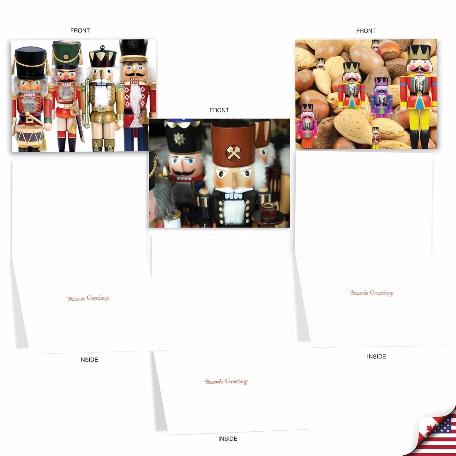 - 10 Beautiful Christmas Note Cards (4 X 5.12 Inch) - Ornament Photos, Boxed Cards With Envelopes (Not Foil, Sparkled, Or 3D) - Merry Crackers M2269