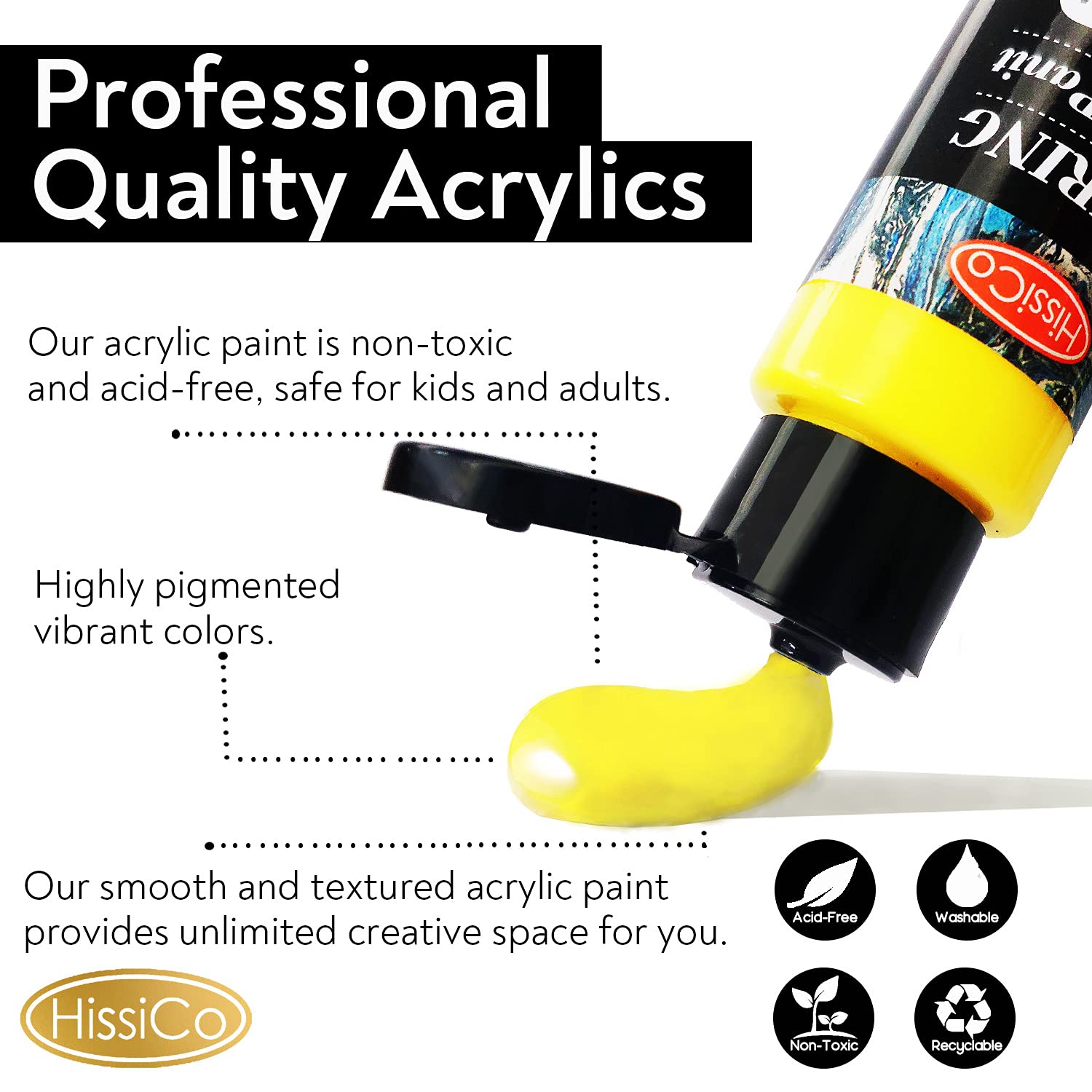 42Pcs Acrylic Paint Set Of 24 Colors 2Fl Oz 60Ml Bottles With 12 Brushes And 6 Paint Knives,Non Toxic 24 Colors Acrylic Paint No Fading Rich Pigment For Kids Adults Artists Canvas Crafts Wood