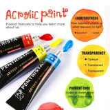 Professional Acrylic Paint Sets, 48 Colors 12Ml/0.41 Fl.Oz Art Paint Tubes With 3Pcs Brush + Palette,Heavy Body Acrylic Paints For Artists Adults,Beginners On Canvas Rocks Wood Fabric Craft