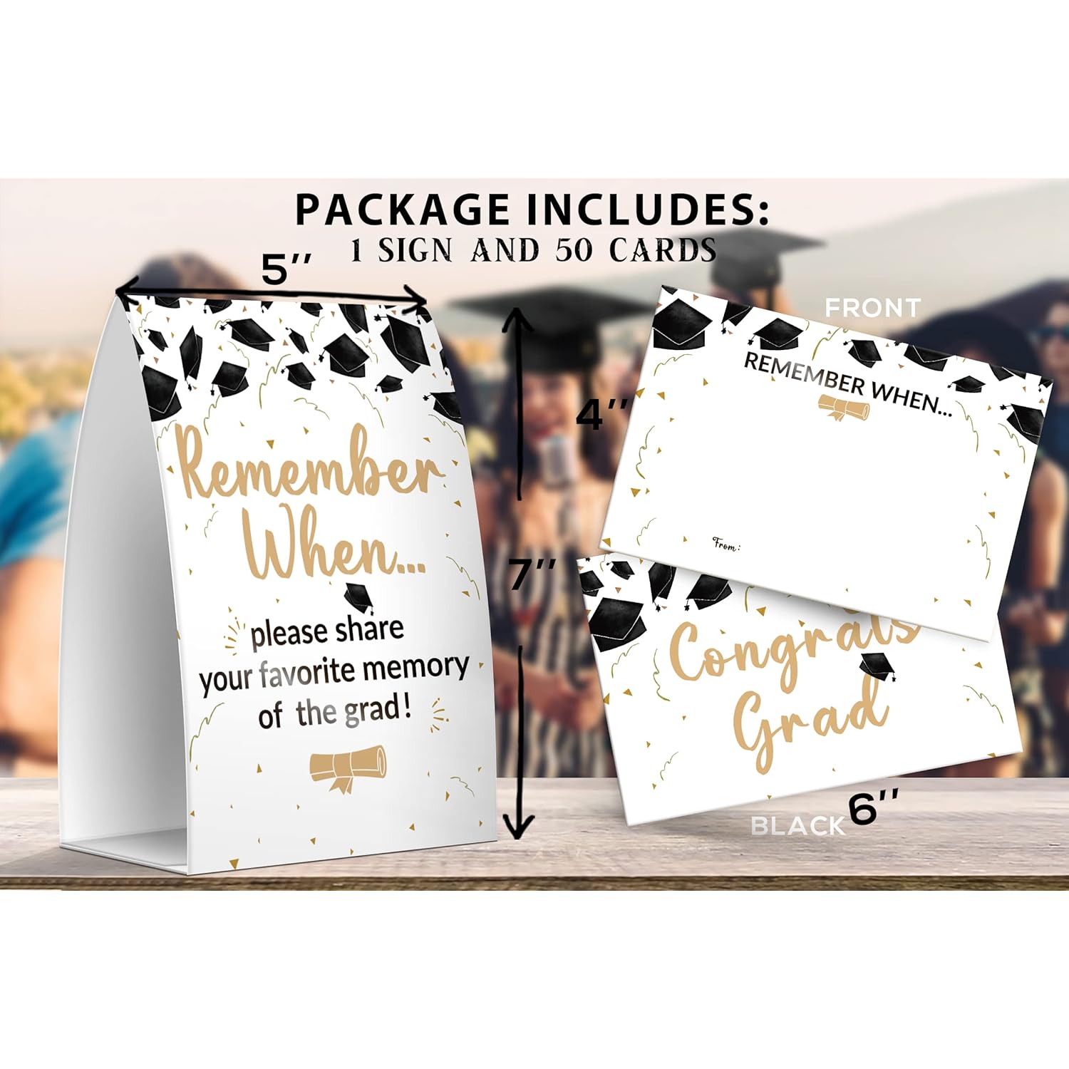 Graduation Share A Memory Cards - Pack Of 1 Sign And 50 Memory Cards, Graduation Party Supplies 2026(008)