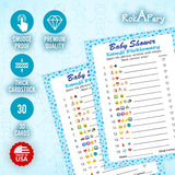 Baby Shower Emoji Pictionary Game, Blue For Boy, Baby Shower And Sprinkle Party Ideas, Play Pack Of 30 Cards 5”X7”. Made In Usa