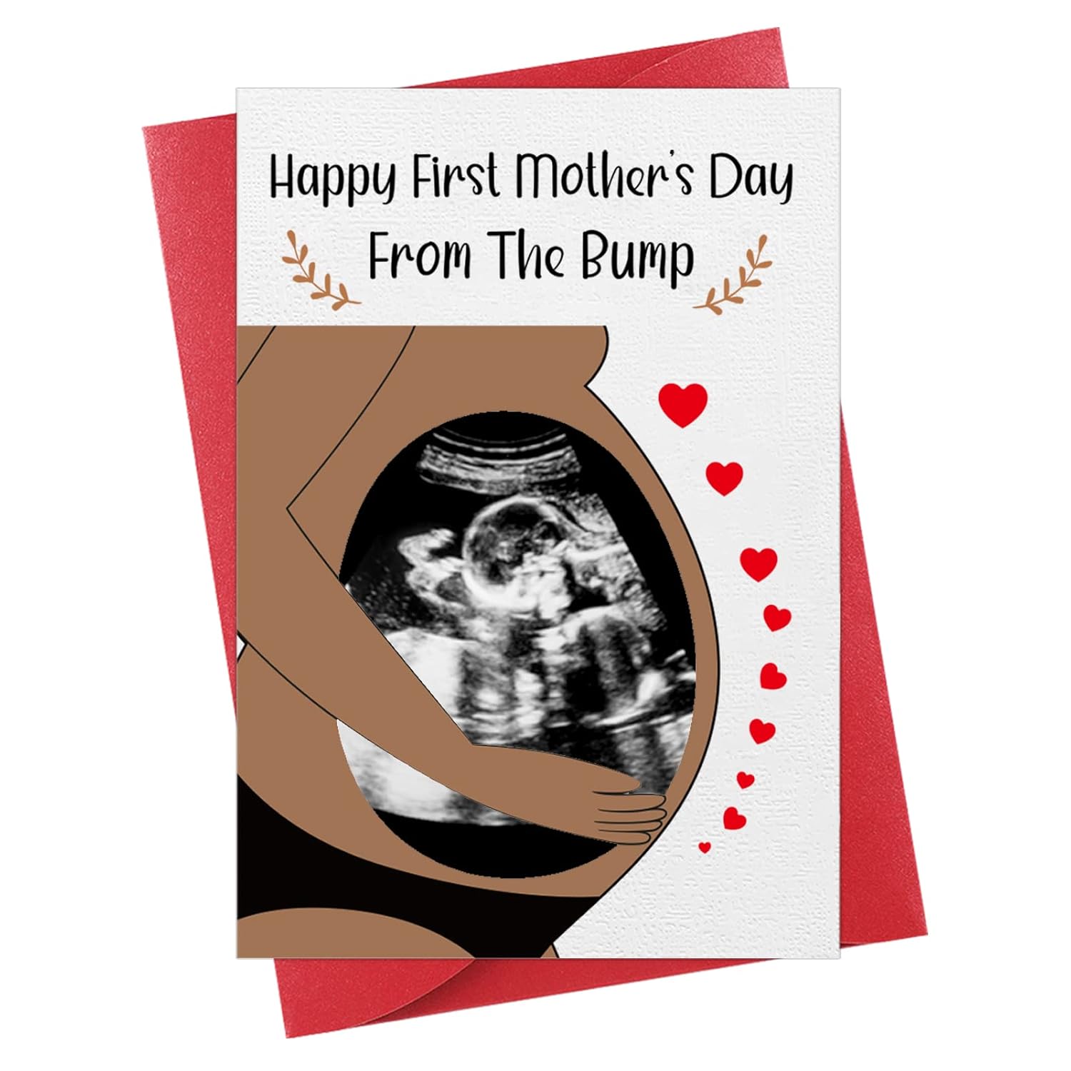Funny First Mothers Day Card For New Mom, Happy 1St Mothers Day From The Bump Card With Photo Insert, Pregnant Gift Cards For First Time, Expecting, New Mom, Mommy To Be From Daughter Son