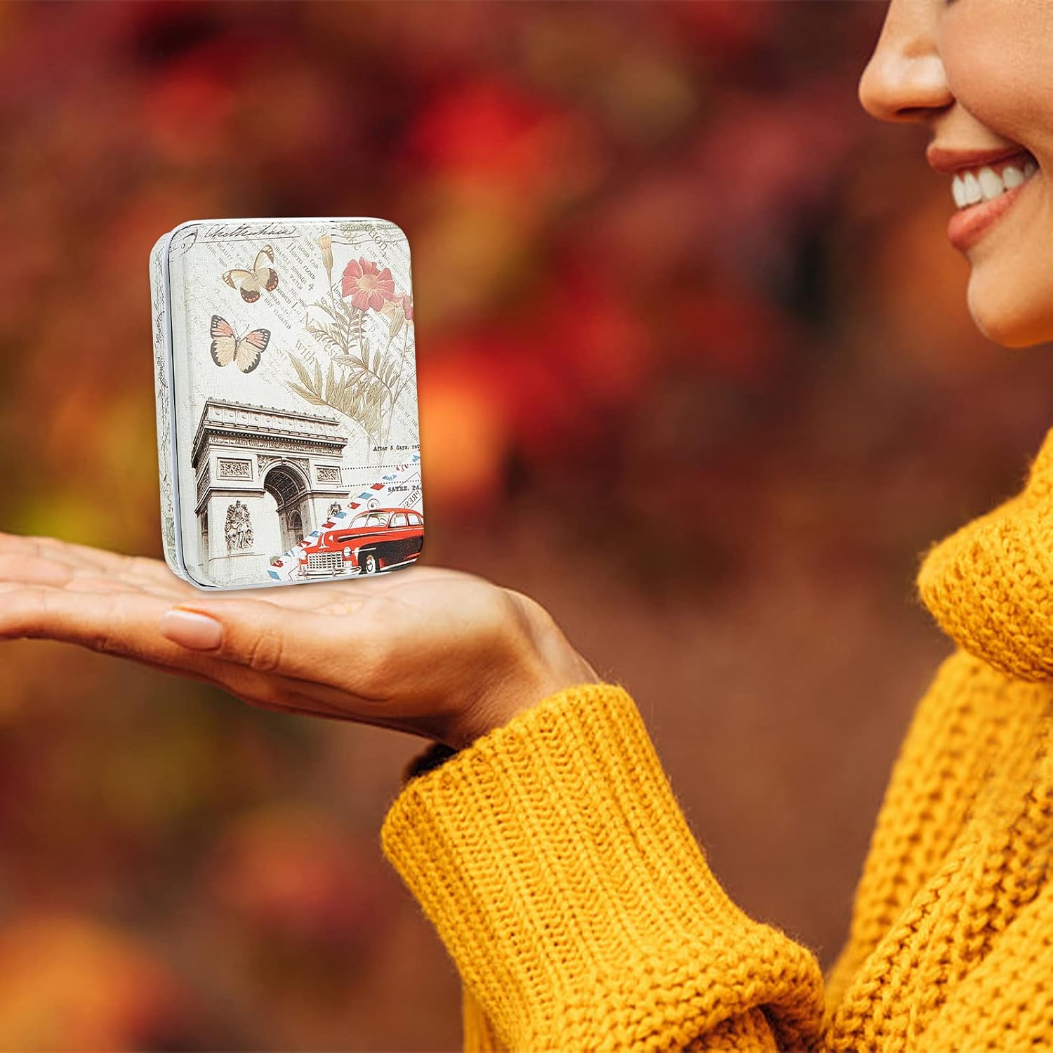 4Pcs Vintage Metal Tin Box Gift Card Holder Rectangular Tinplate Box Containers Christmas Small Wrap Boxes With Lids Hinged Storage Cans For Home Kitchen Candles Jewelry Coin Cake Biscuits