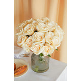 20Pcs Artificial Flowers, Silk Flower Realistic Roses Bouquet Long Stem For Home Decor Wedding Decoration