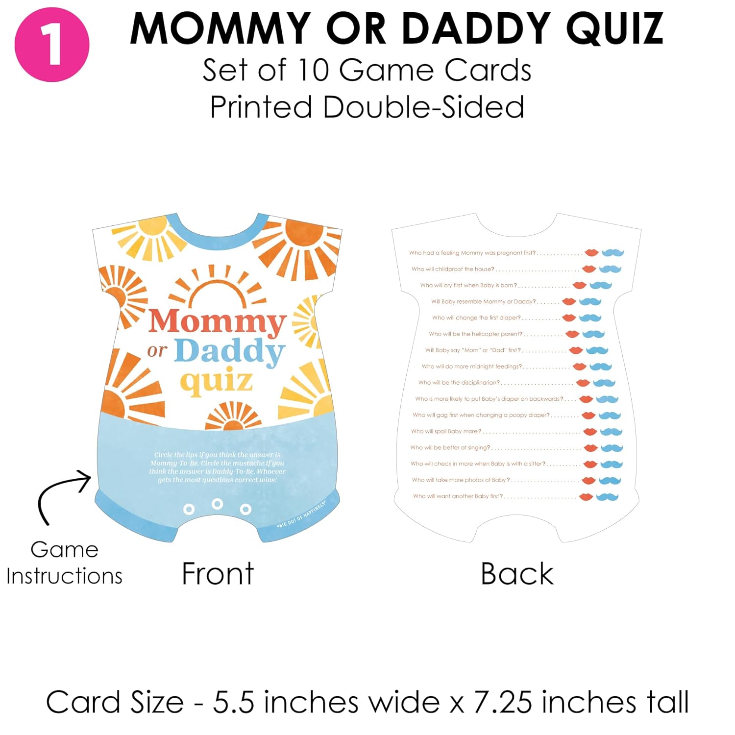 Big Dot of Happiness Here Comes The Son Baby Shower Game Bundle Pack, 4 Boy Boho Party Activities (10 Cards Each) - Who Knows Mommy Best, Mommy or Daddy Quiz, What’s in Your Purse and Oh Baby