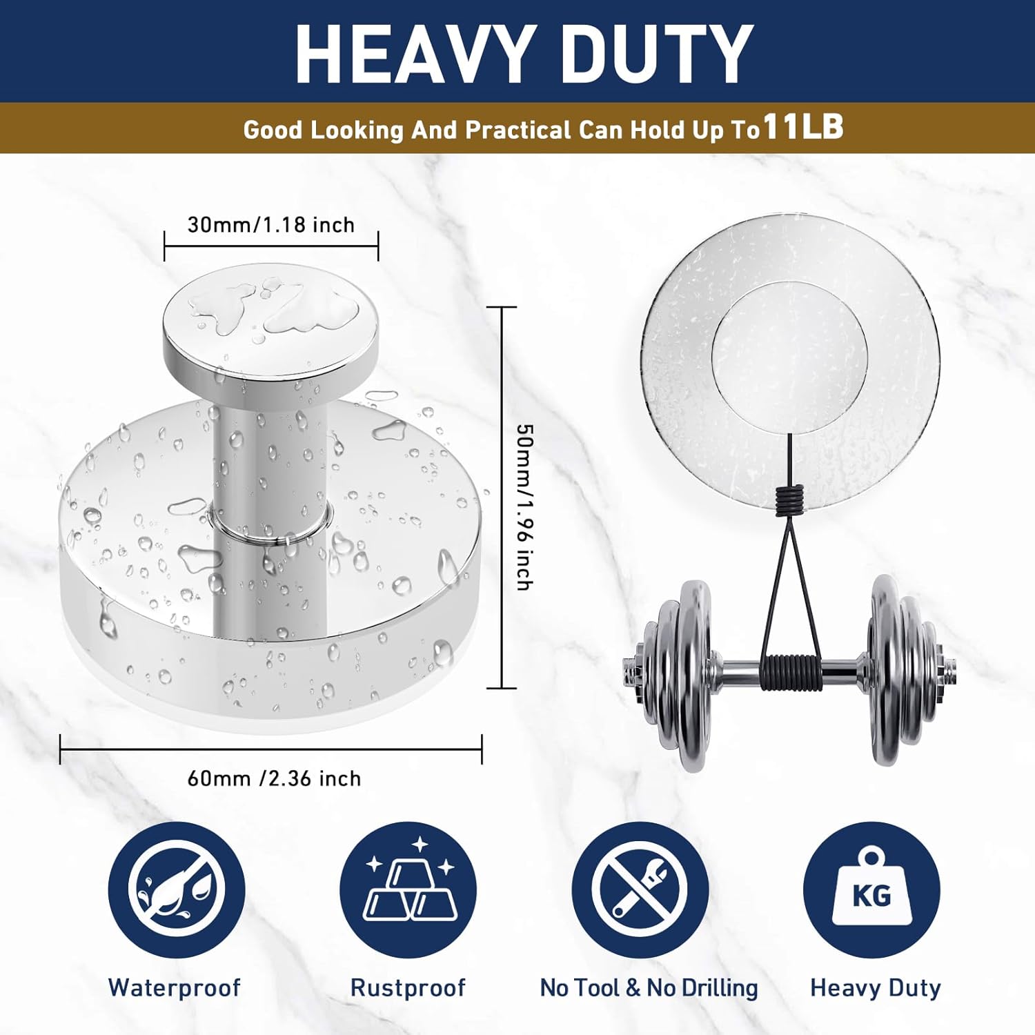 Suction Cup Hooks For Shower,Removable Suction Hooks For Bathroom Shower Wall,Glass Windows,Doors Hanging Towels,Suction Cup Wreath Hanger Holder For Christmas-Chrome(2 Pack)