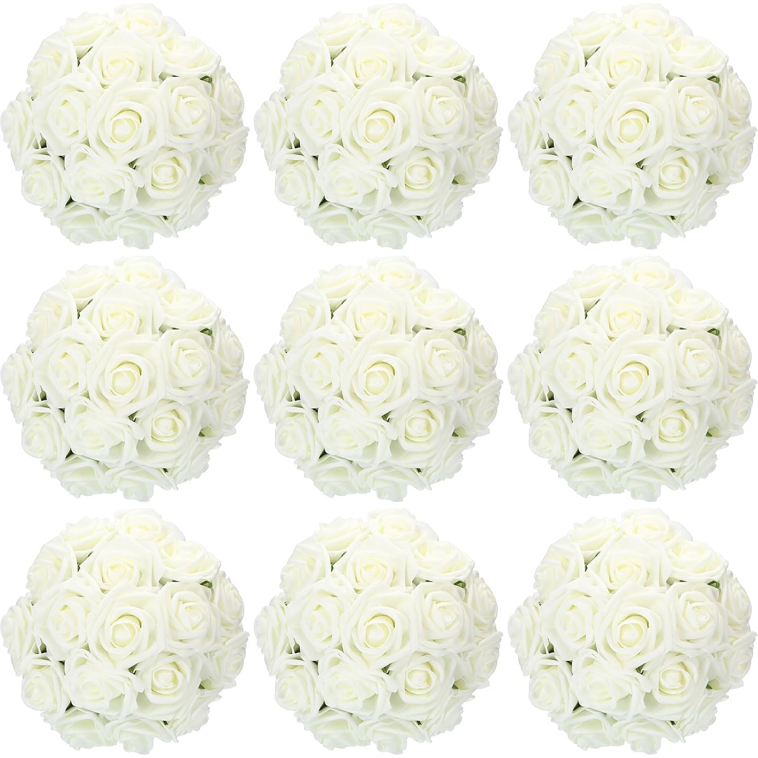 200 Pack Artificial Foam Rose Flowers With Stems Artificial Flowers Real Looking Fake Roses Bulk For Diy Wedding Bouquets Bridal Shower Centerpieces Floral Arrangements Home Decoration (White)