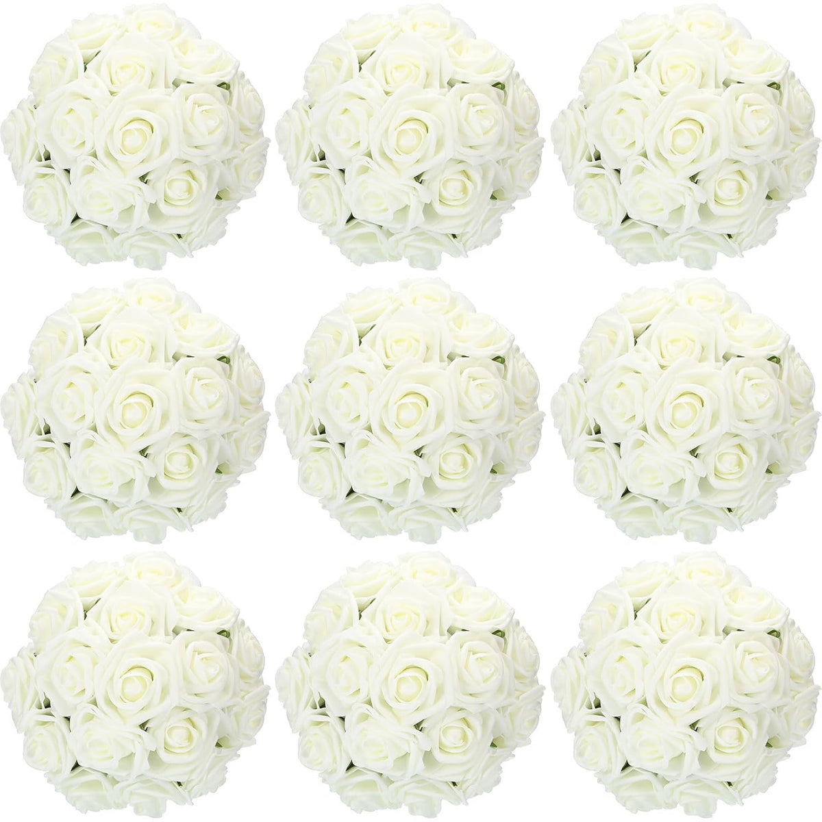 200 Pack Artificial Foam Rose Flowers With Stems Artificial Flowers Real Looking Fake Roses Bulk For Diy Wedding Bouquets Bridal Shower Centerpieces Floral Arrangements Home Decoration (White)
