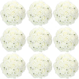 200 Pack Artificial Foam Rose Flowers With Stems Artificial Flowers Real Looking Fake Roses Bulk For Diy Wedding Bouquets Bridal Shower Centerpieces Floral Arrangements Home Decoration (White)