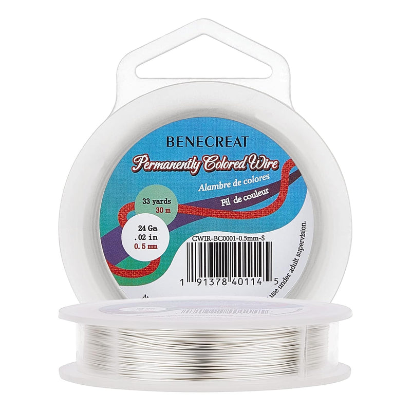 24-Gauge Tarnish Resistant Silver Coil Wire, 98-Feet/33-Yard