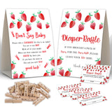 2 Strawberry Baby Shower Game,Don'T Say Baby Clothespin Games,Diaper Raffle Tickets,Babyshower Decorations,Baby Shower Game Gender Neutral,Baby Shower Package,Funny Baby Shower Games-4