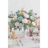 Artificial Flowers Roses Fake Flowers With Stems Blue Pink Artificial Flowers For Diy Bridal Bouquets Faux Flowers Centerpieces For Table Home Decor