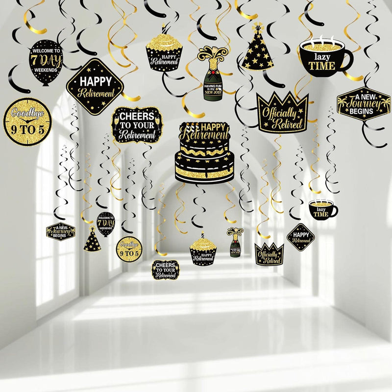 30 Pieces Retirement Party Hanging Swirls Decorations, Happy Retiremen