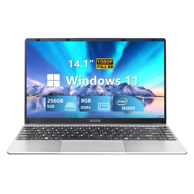 14 Inch Laptop Computer, Quad-Core Intel Celeron N5095 Processors, 8Gb Ram 256