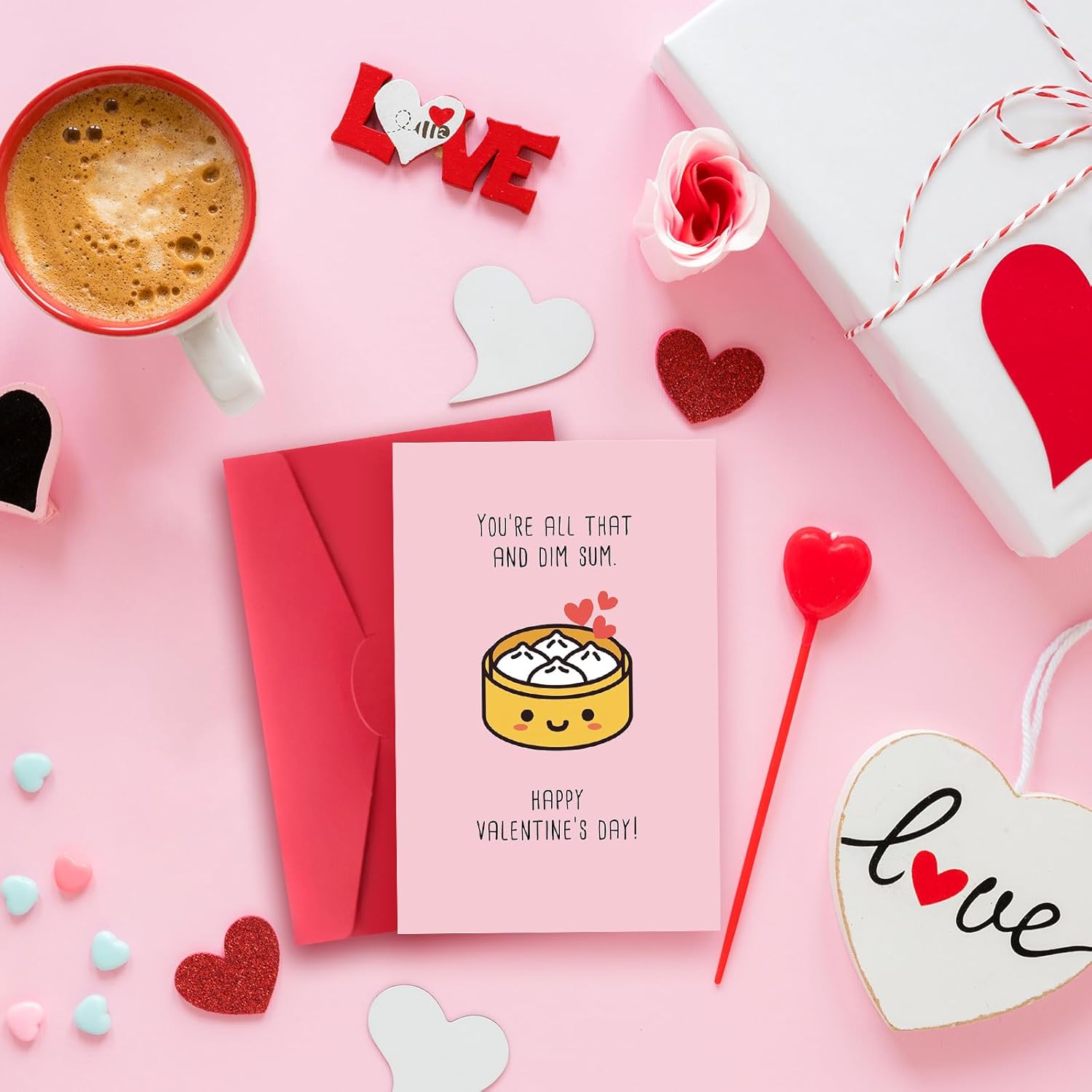 Funny Valentines Day Card For Him Her,Happy Valentine'S Day Cards For Girlfriend Boyfriend,Cute Valentines Day Gifts For Wife Husband,You'Re All That And Dim Sum Pun Card