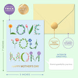 Mother’S Day Card – Premium 5X7” Gold Foil Greeting For Mom – Elegant Mother’S Day Card With Thick 300Gsm Cardstock, Yellow Envelope & Sticker – Glossy Exterior, Matte Interior