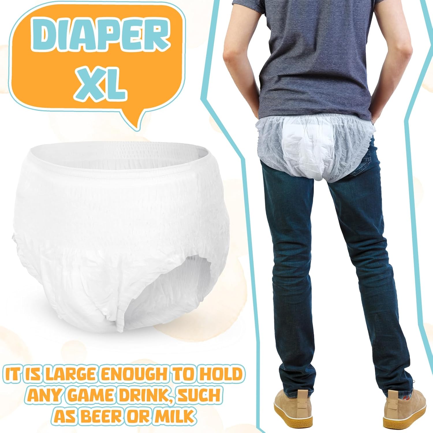 6 Sets Funny Plastic Bottle Chug Baby Shower Games Juegos Para Plastic Baby Bottles Disposable Diapers Gender Reveal Race Gifts Diaper Feed Me Game Decoration For Boys Girls (Transparent White)