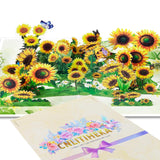 Sunflowers Pop Up Card, Paper Flower Greeting Cards, 3D Pop Up Card For Mother'S Day, Birthday, Anniversary, Get Well Soon, Includes Envelope.