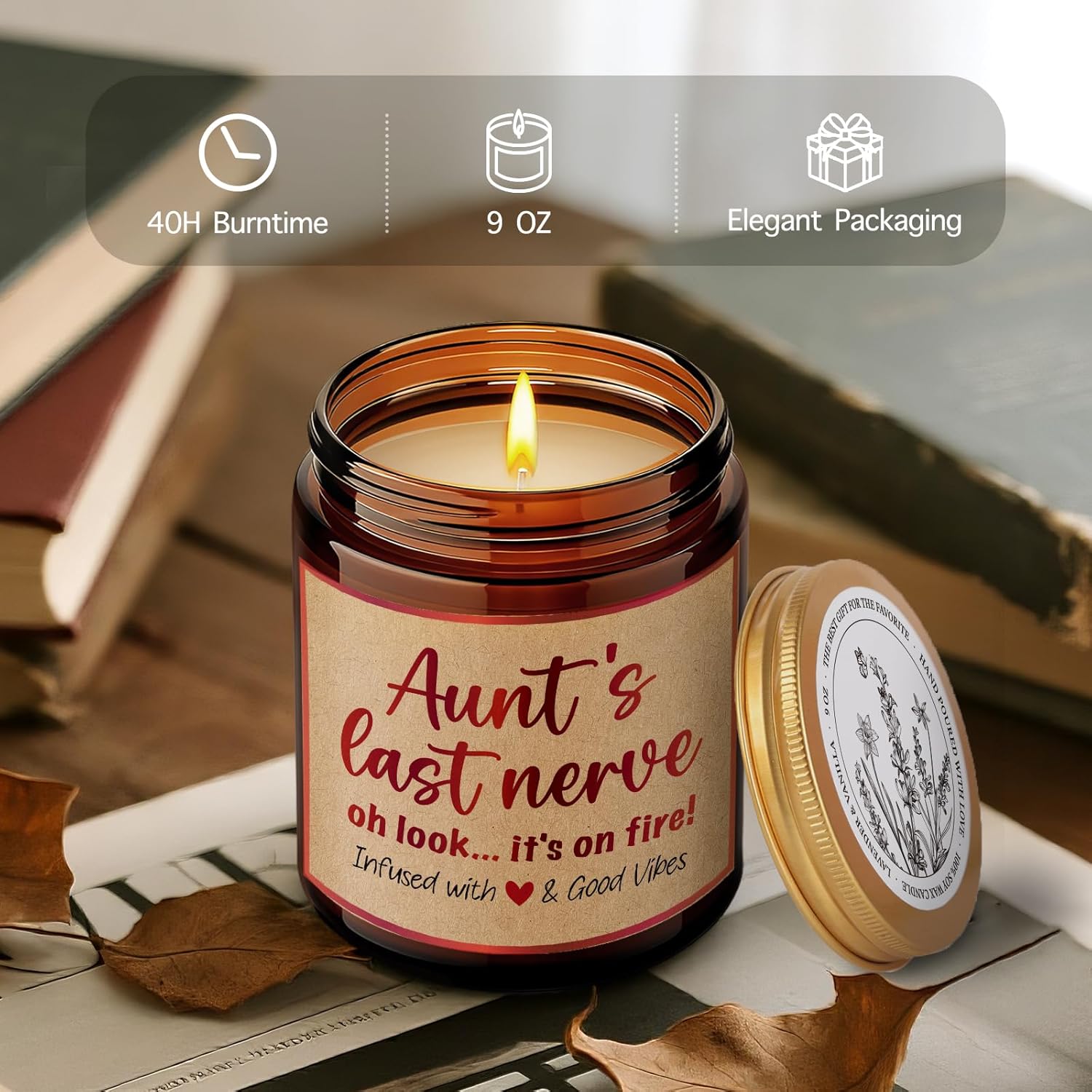 Funny Candle Gifts For Aunt, Aunt'S Last Nerve, Cool Auntie Birthday Candles Gift Ideas For Auntie From Niece Or Nephew, Lavender & Vanilla Candles Gift Ideas For Aunty Birthday Christmas-38