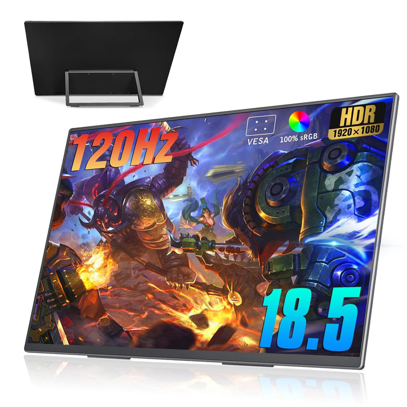 Portable Monitor 18.5 Inch 120 Hz 1080P 100% Srgb Fhd Hdr Usb Hdmi With Vesa U