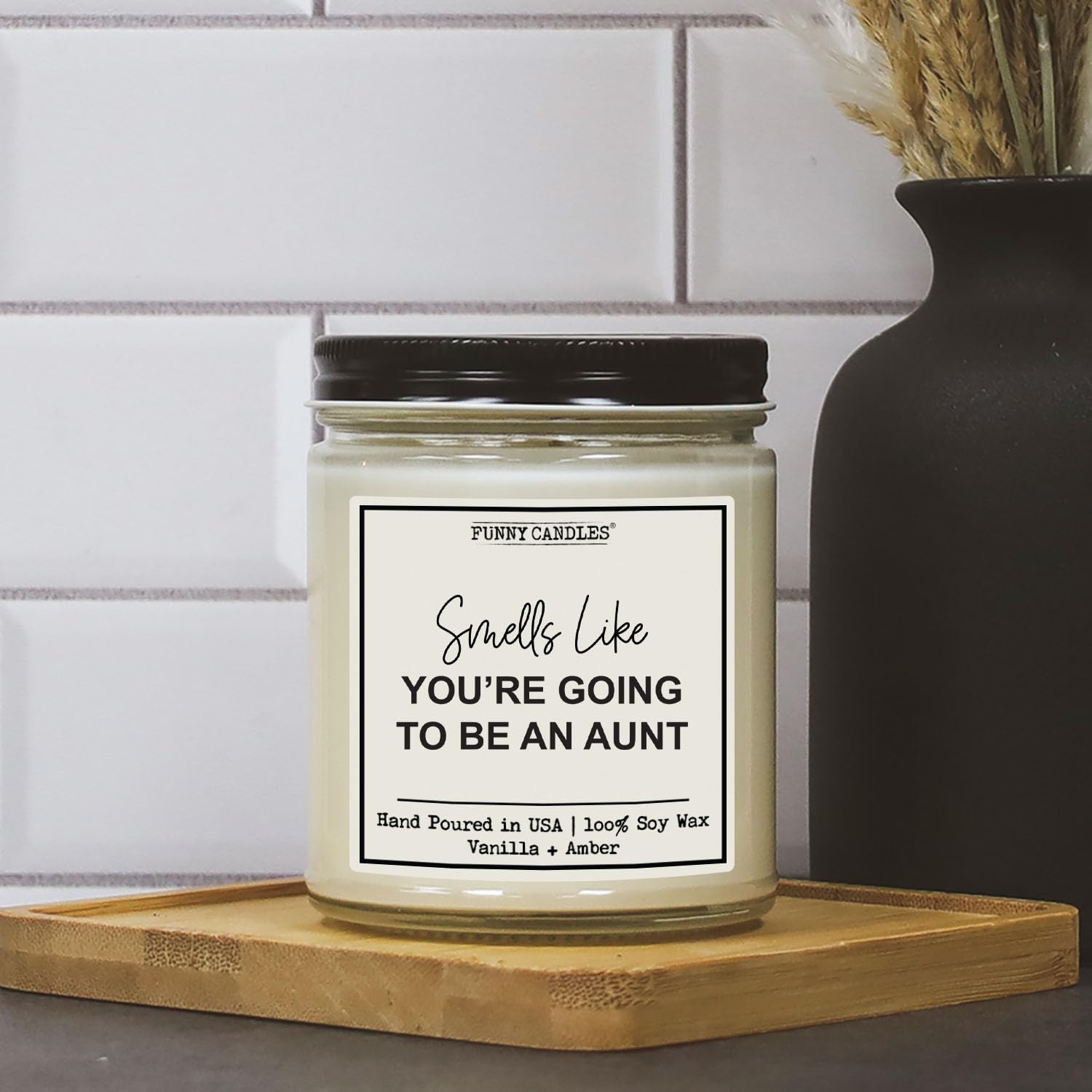 Funny Aunt Gift Candle | |“Smells Like You’Re Going To Be An Aunt” | Vanilla Sandalwood Scented Novelty Candle, New Auntie Pregnancy Announcement Gift For Sister, Best Friend