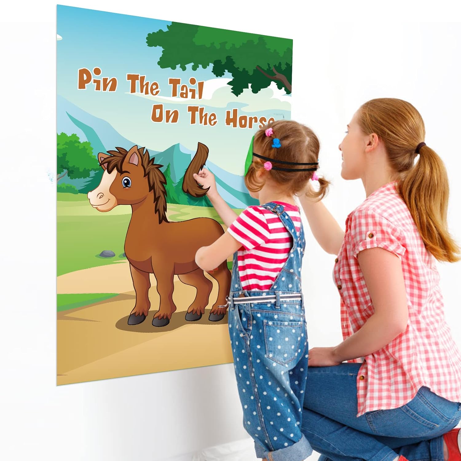 Pin The Tail On The Horse Game With 36 Tail Stickers For Cowboy Party Favor Toys Boys And Girls Birthday Party Decorations Horse Party Games For Kids…