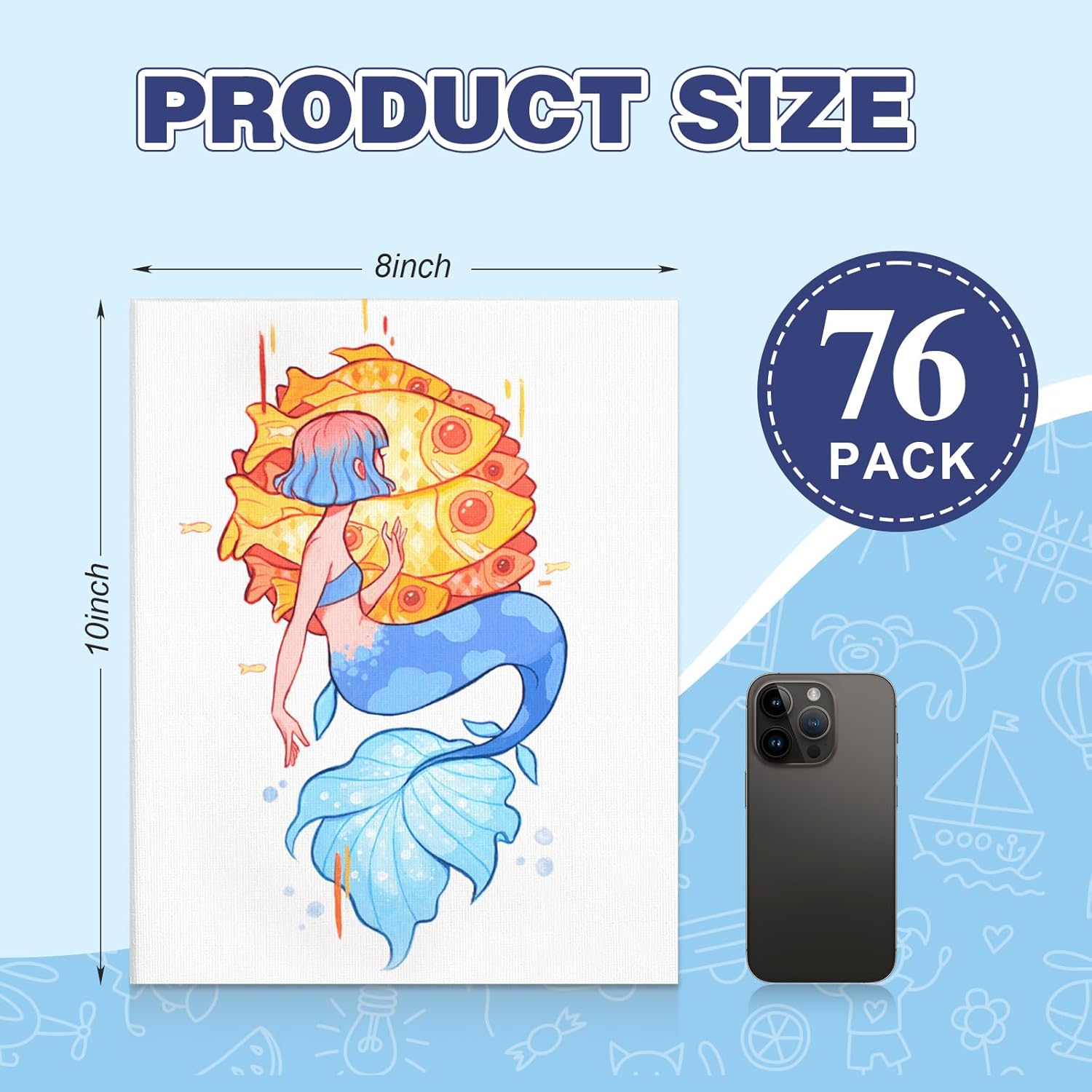 Canvas For Painting 8X10, 76 Pack Canvas Boards For Painting Primed Acid Free Canvas Value Pack For Beginners & Artist, Canvas Bulk For Classroom And Painting Parties.