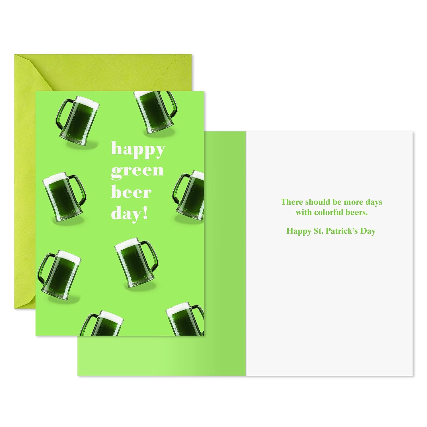 Hallmark Shoebox Pack of Funny St. Patricks Day Cards, Green Beer (6 Cards and Envelopes)