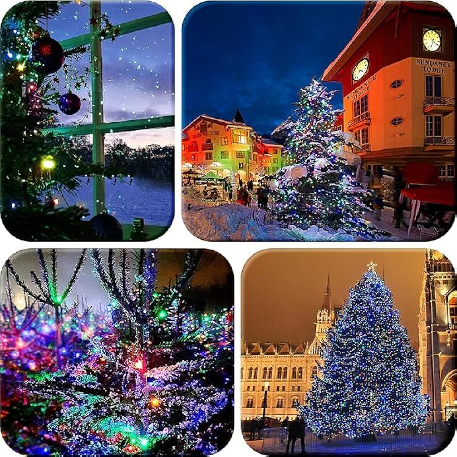 Multi-Colored Battery Operated Christmas Lights, 34.1Ft 100 Led Waterproof String Christmas Tree Lights With 8 Modes, Xm