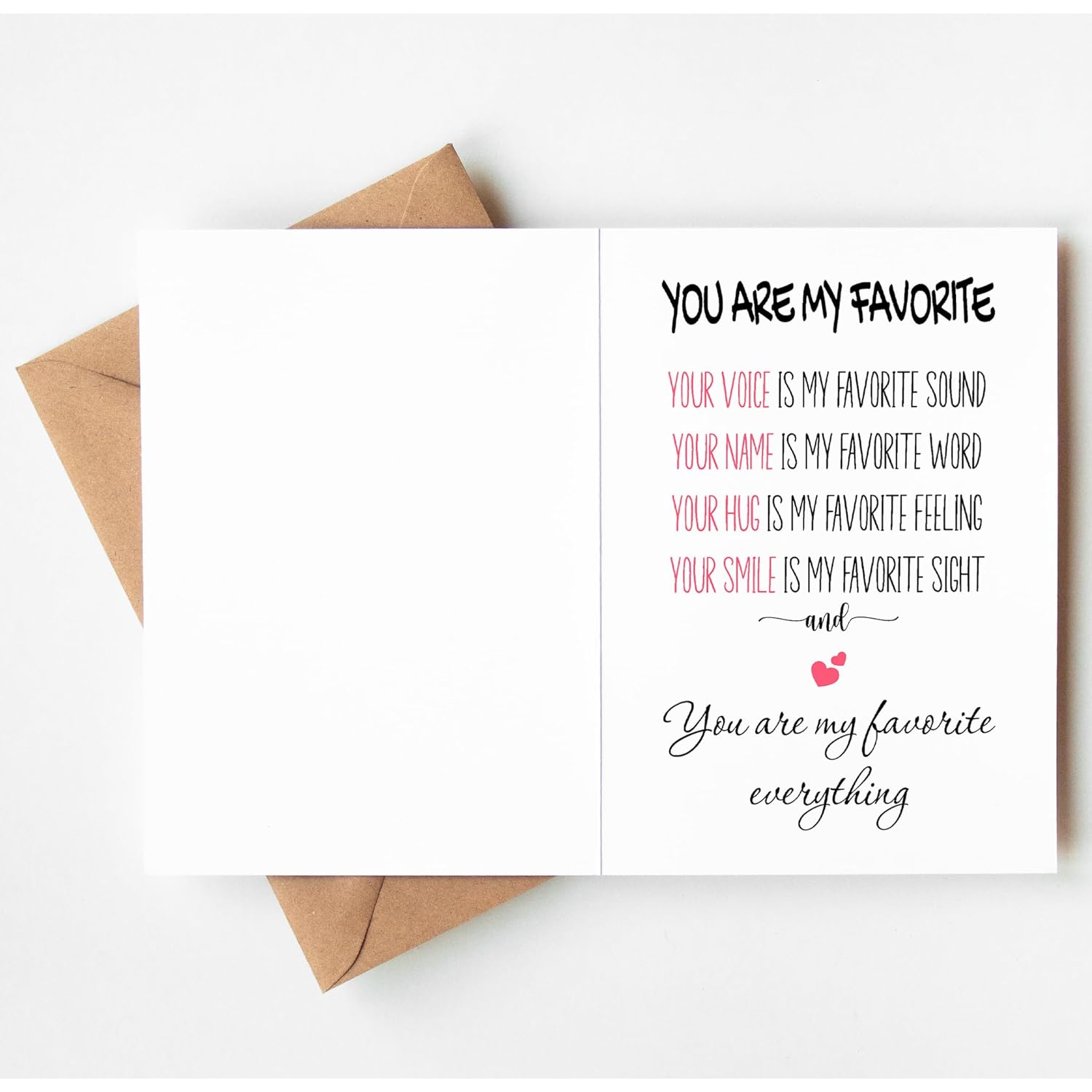 Valentines Day Card For Him, Her – Romantic Greeting Card For Husband, Wife, Boyfriend, Girlfriend – 5X7 Folded Anniversary Card With Envelope & Sticker – Blank Inside, Sweet Love Quote On Front