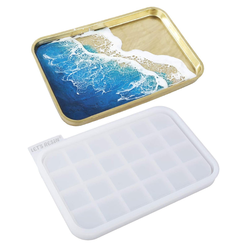 Resin Tray Mold,Rectangle Rolling Tray Molds For Resin,Sturdy Silicone