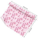 Happy Birthday Wrapping Paper Mini Roll 17In X 32.8Ft Watercolor Coquette Pink Bow Gift Wrap Paper For Girls Birthday Party Wrapping Supplies