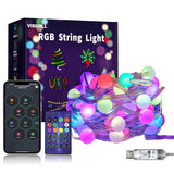 String Lights Indoor 16.4Ft 33Leds, Smart Rgb Fairy Twinkle Christmas Lights With Music Sync, Rf Remote, App Control, Mu