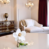 White Artificial Magnolia Fake Silk Flower Single Floral Home Decor Living Room Bedroom Garden Party Wedding Decoration In Pots Vase For Desk Table, Artificial Flowers, Home Décor