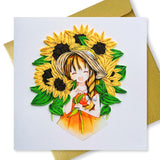 Quilling Cards, Greeting Cards, Greetings Mothers Day Card For Mom (The Difference She'S Made) With Sunflowers (With Girl)