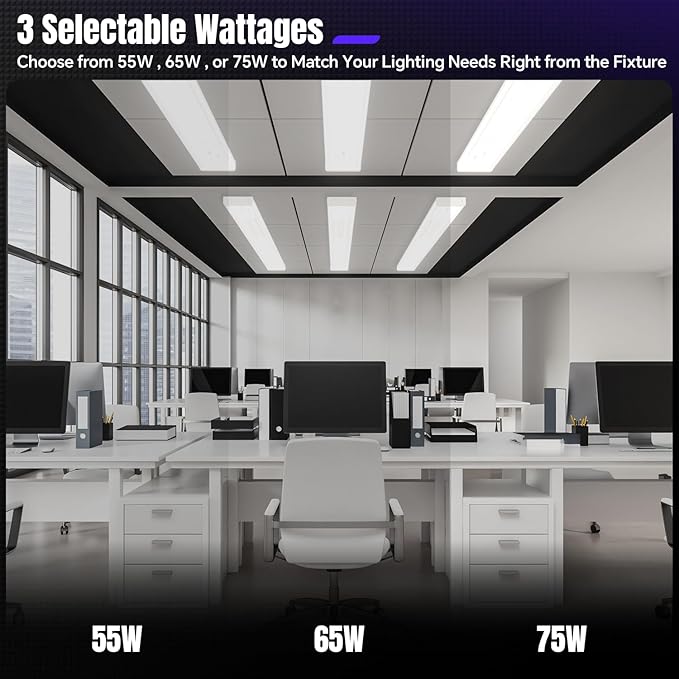4 Pack 4FT LED Wraparound Light Fixture 75W 8250LM Selectable White Light