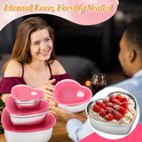 3 Pcs Valentine'S Day Heart Shaped Container With Lids 12Oz 30Oz 64Oz Stainless Steel Food Container Cake Storage Box Reusable Lunch Bento Box Heart Mold For Wedding Kitchen