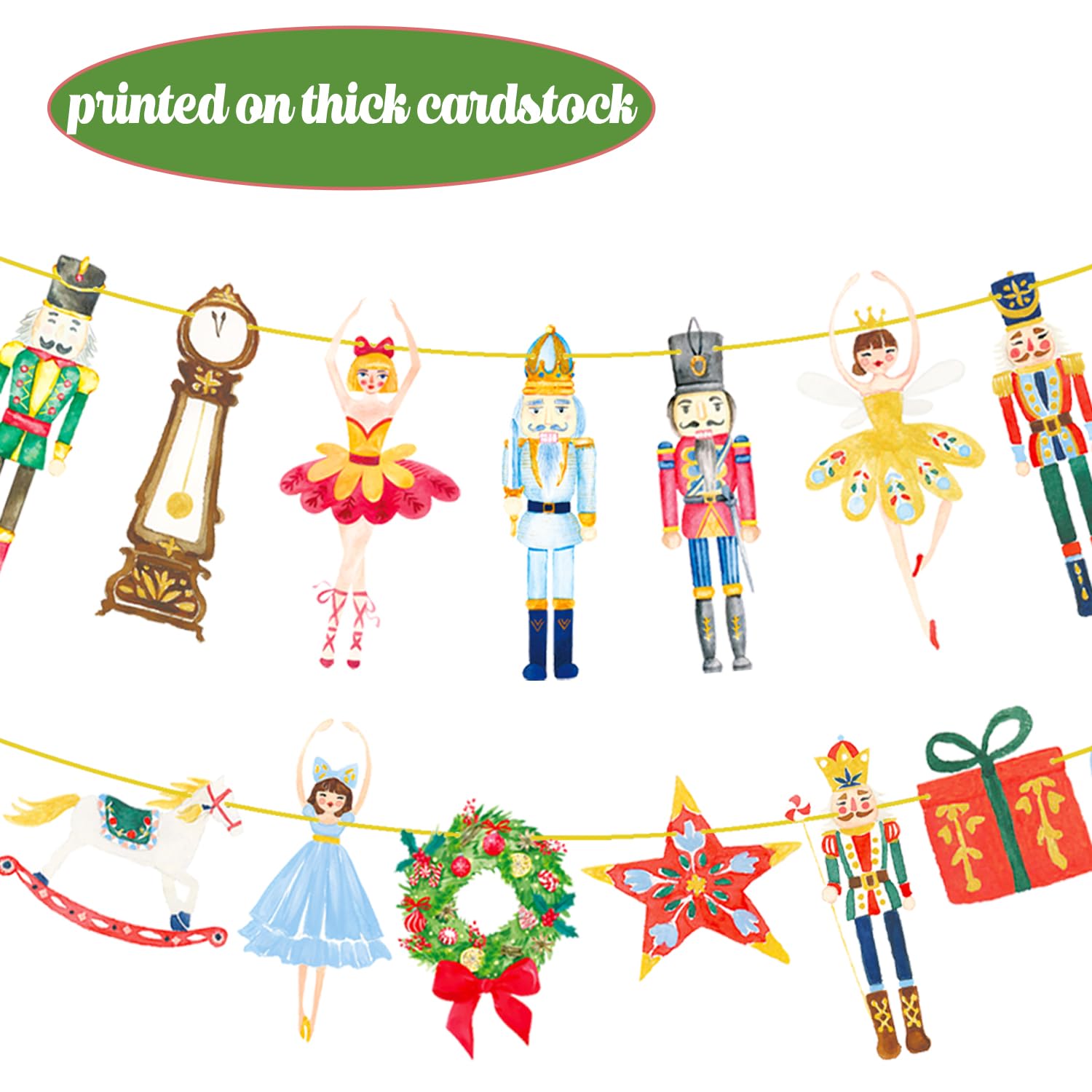 Nutcracker Party Banners 2Pcs Christmas Ballet Nutcracker Decorations Nutcracker Party Supplies Xmas Tree Cutout Banners For Nutcracker Soldier Party Hanging Sign Decor