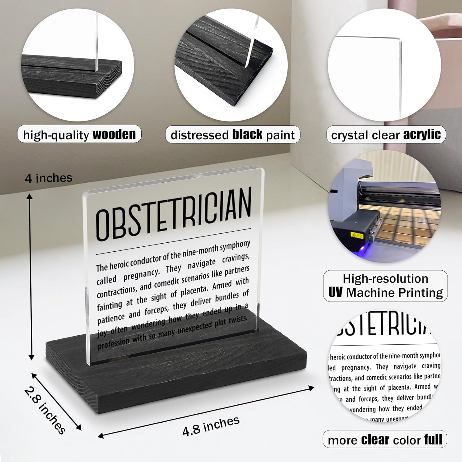 Obstetrician Definition, Obstetrician Gifts For Women, Men, Obstetrician Office Desk Decor, Obstetrician Dr Appreciation Thank You Gifts Decorative Signs Plaques Wab4