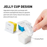 Gouache Paint Jelly Cup Refill, 4 Pack 30G, Single Color Paint For Artists & Hobby Painters, Unique Design In Jelly Cup Rich Pigment, Non Fading Art Supplies For Canvas And Paper Painting(White)