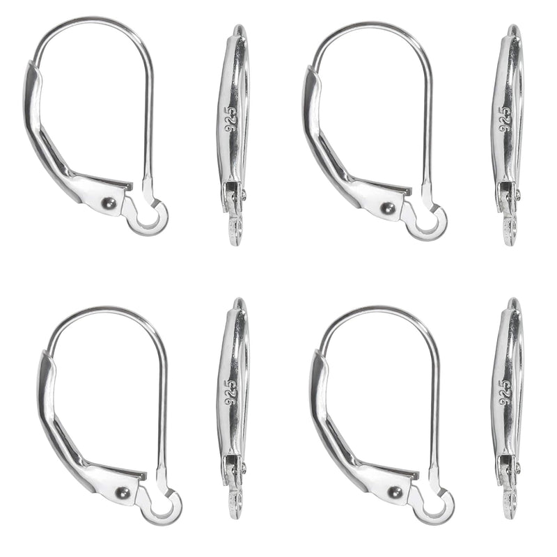 Toaob 8Pcs 925 Sterling Silver Leverback French Earring Hooks 10X16Mm Hypo All