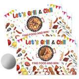 50 Pcs Let Grill & Chill Scratch Off Game Cards, Fun Bbq Themed Scratch Cards For Grilling Party Games, Backyard Barbecue Activities Supplies For Outdoor Cookout Activities, Family Party