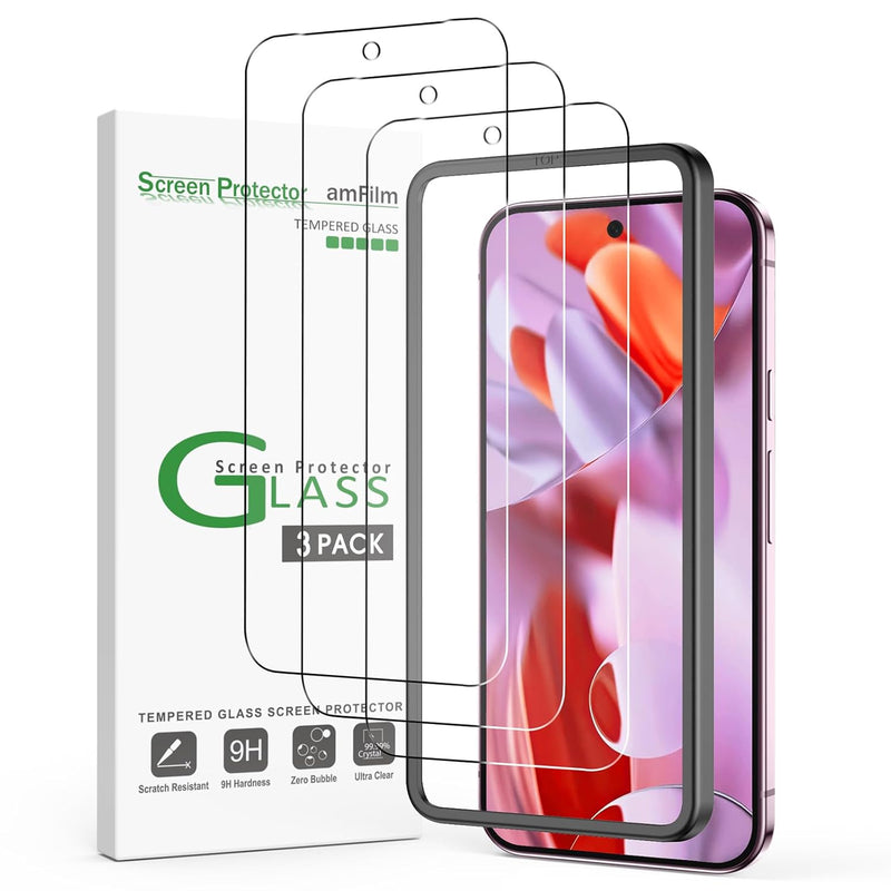 Pixel 9 Pro XL 6.8" Screen Protector, Tempered Glass, Easy Install, 3 Pack