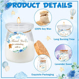 24Pcs Baby Shower Candle Party Favors Lavender Scented Glass Jars Wax Candle Bulk With Thank You Cards Organza Bags For Guests Boy Girl Birthday Gender Reveal Gift Souvenirs (Blue Bear, 24)