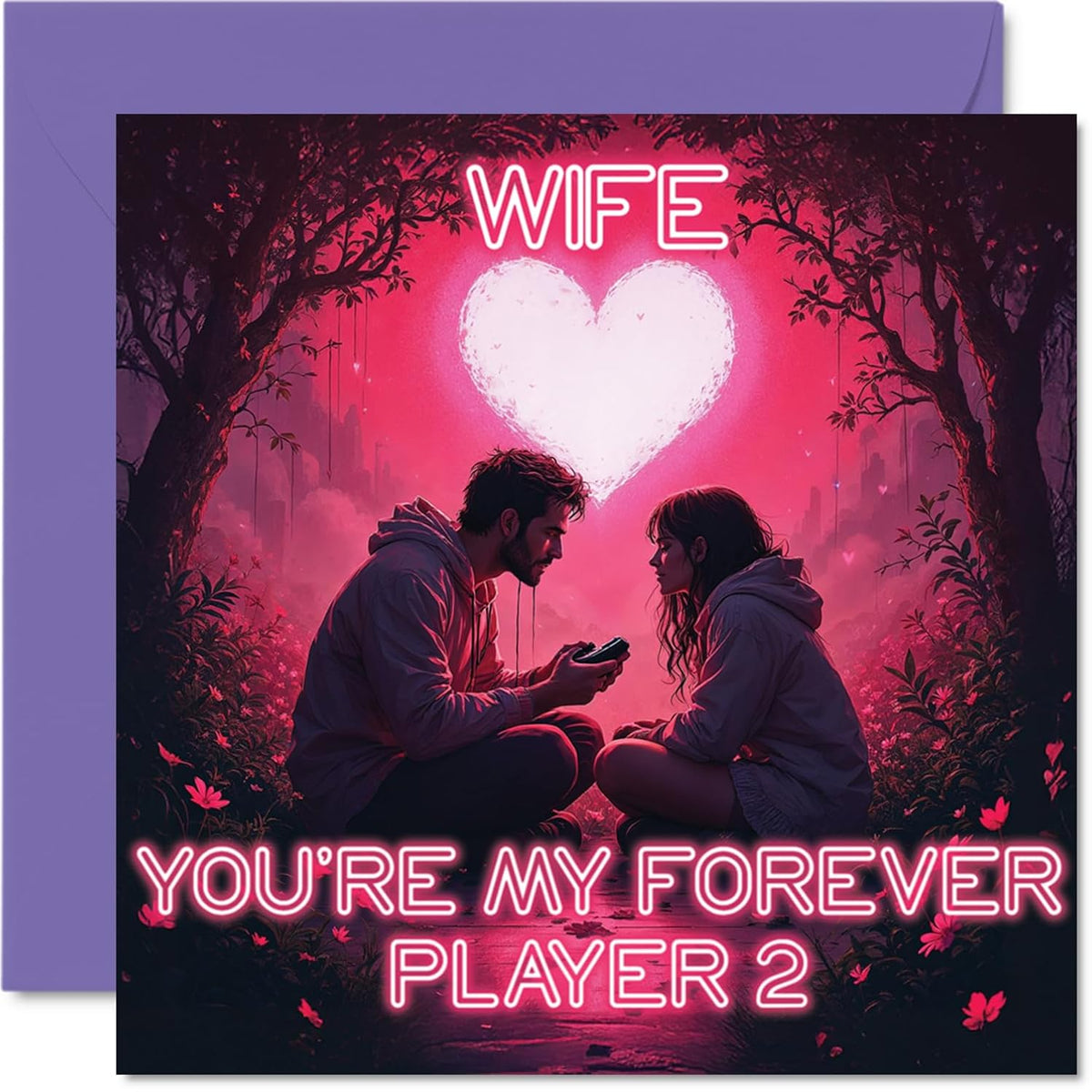 Wife Valentines Card - My Forever Player 2 - Happy Anniversary Card For Wife From Husband Partner, 5.7 Inch Wedding Anniversaries Greeting Cards