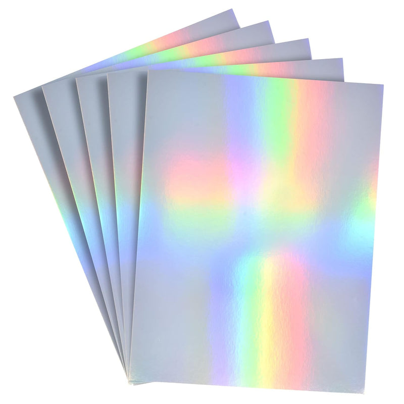 50 Metallic Holographic Card Stock Shiny Iridescent Mirror Paper Sheet